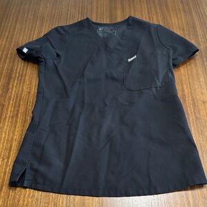 Figs Midnight Black Scrub Top